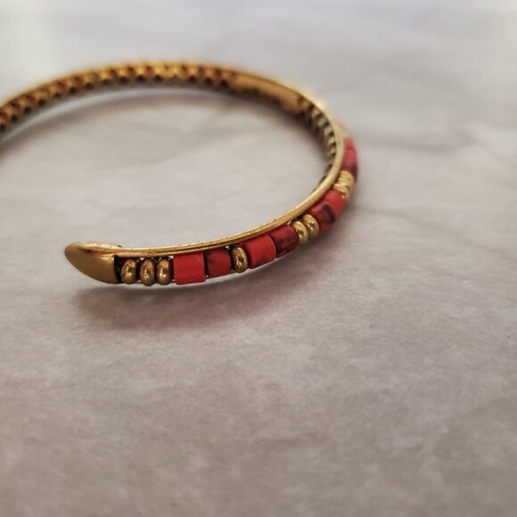 💖 Stella and Dot Beaded Beads Coral Exoctic Antiqed Bracelet 💖 - Picture 6 of 10